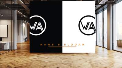 WA,  AW,  W,  A   Abstract Letters Logo Monogram Wall mural