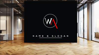 WA,  AW,  W,  A    Abstract  Letters  Logo  Monogram Wall mural