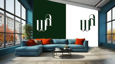 WA,  AW,  W,  A    Abstract  Letters  Logo  Monogram Wall mural