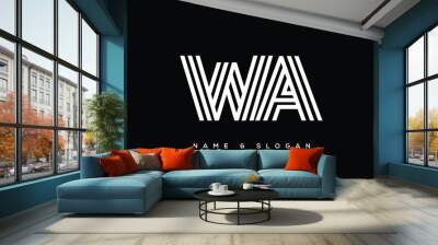 WA, AW, W, A  Abstract Letters Logo Monogram Wall mural