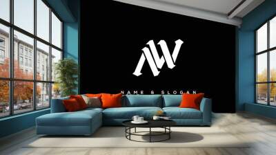 WA,  AW,  W,  A   Abstract  Letters  Logo  Monogram Wall mural