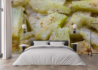 Fennel cooked in a pan with cheese Wall mural