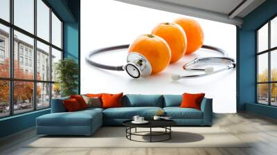 stethoscope and orange Wall mural