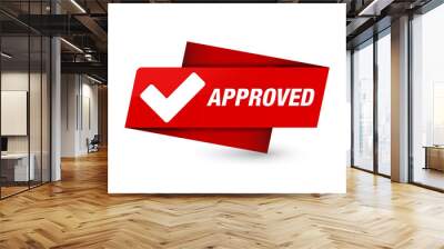 Approved (validate icon) premium red tag sign Wall mural