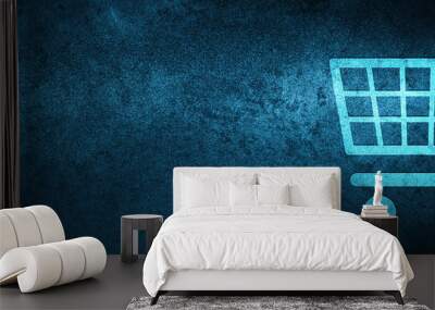 Ecommerce icon special blue banner background Wall mural