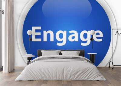 Engage premium blue round button Wall mural