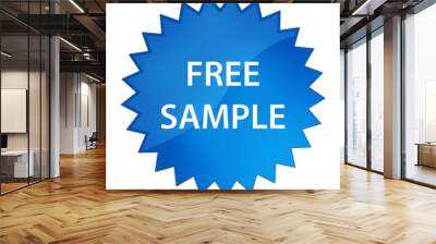 Free Sample blue star button Wall mural