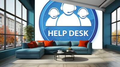 Help desk (customer care team icon) midnight blue prime round button Wall mural