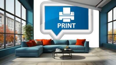 Print (printer icon) prime blue banner button Wall mural