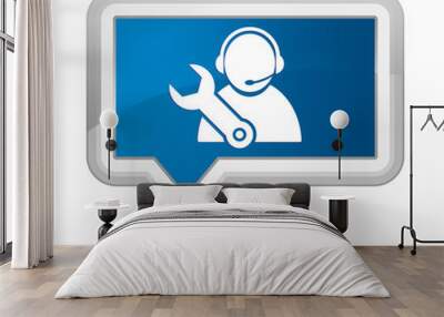 Tech support icon prime blue banner button Wall mural