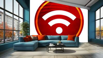 wifi icon creative red round button illustration design Wall mural