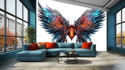 Transparent, isolated wings graphic. Generated by Midjourney AI (vers. 5.2) Wall mural