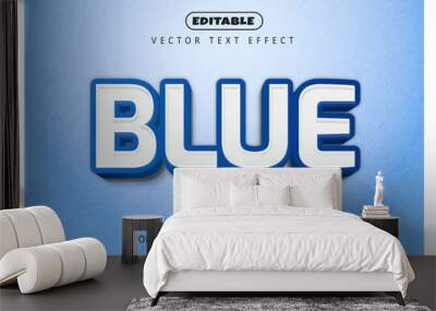 Blue text effect  Wall mural