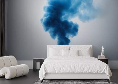 A blue smoke explosion border isolated on white background transparent graphic resources Wall mural