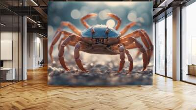 Generate an artistic representation of the Cancer zodiac sign the Crab using a generative design app Wall mural