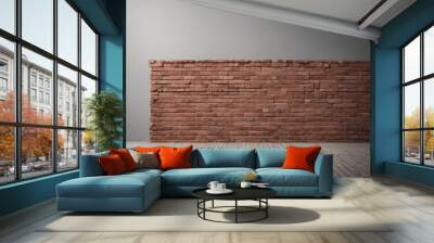 Half built brick wall on concrete grey wall Wall mural