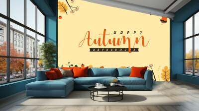 autumn background illustration vector. flat background of autumn Wall mural