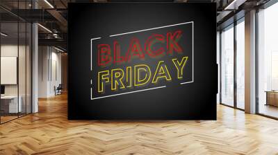 Black friday illustration banner vector. Web banner of black friday Wall mural