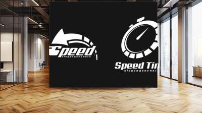 flat speed logo concept vector. retro speed logo vector Wall mural