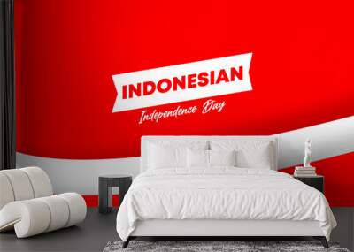 Indonesian independence day background illustration vector Wall mural