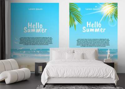 summer flyer design. tropical beach background. Wall mural