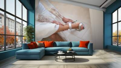 pretty women's shoes ideal for weddings Wall mural