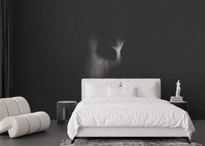 illustration of mysterious figura in the darkness, creepy abstract concept Wall mural