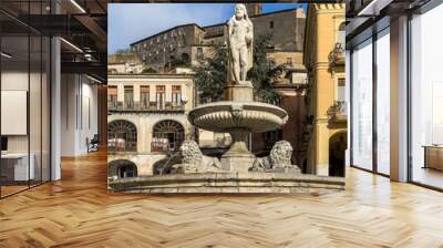 View of Montesarchio, an historic village in Benevento Province, Campania, Italy Wall mural