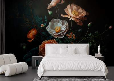 Fine art still life of flowers Wall mural