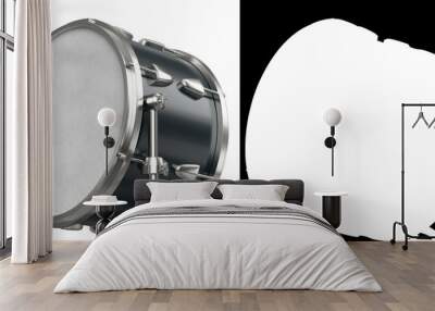 3D rendering illustration of a bass drum with pedal Wall mural