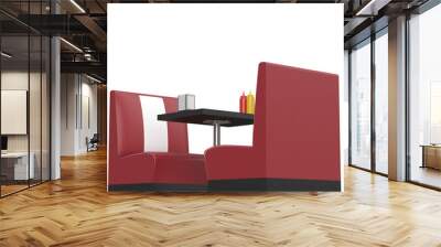 3D rendering illustration of a dining booth bench Wall mural