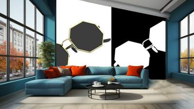 3D rendering illustration of octagonal shaped sunglasses Wall mural