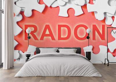 Radon text - Problems, strategy and solution concept in jigsaw puzzle shape Wall mural