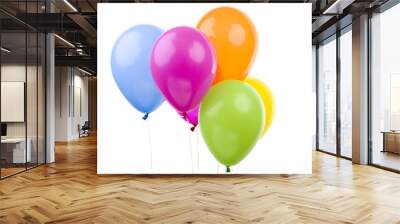 Colorful Balloons on White Background Wall mural