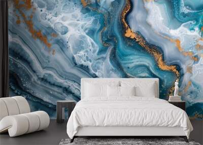 abstract marble ink art generative ai Wall mural