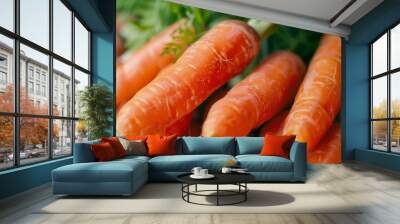 carrots close-up juicy texture generative ai Wall mural