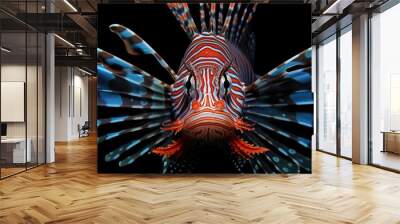 depiction of a mesmerizing lionfish with its striking and venomous spines generative ai Wall mural