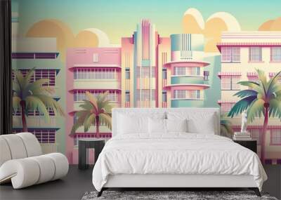 Sunny day in Miami Beach, USA. Wall mural