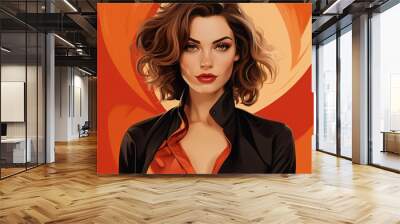 illustrative portrait beautiful woman, fashion Wall mural