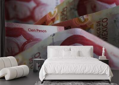 economy and finance with mexican money Wall mural