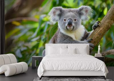 Cute koala bear posing for photo, koala wildlife nature Wall mural