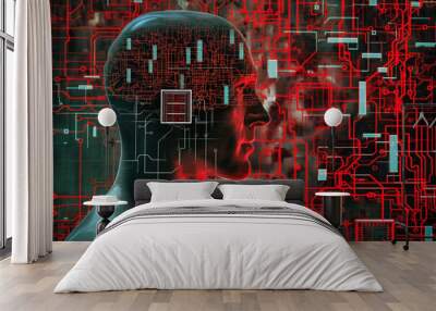 mind control study of the brain through artificial intelligence Wall mural