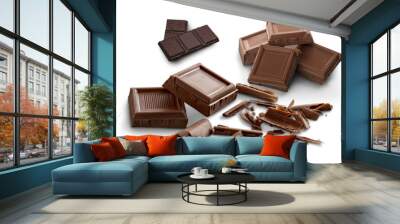 Pieces of delicious chocolate to improve your candy recipe use these pieces or bars of chocolates Wall mural