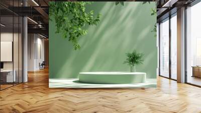 podium presentation of nature products natural products Wall mural