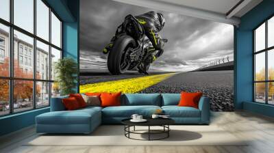 racing motorcycle on the road Wall mural