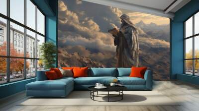 religion bible moses with the 10 commandments in his hands Wall mural