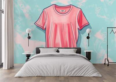 shirt, t-shirt, clothing, fashion, tshirt, clothes, cotton, casual, blank, textile, design, cloth, template, wear, top, garment, polo, t, front, isolated, color, plain, nobody, sleeve, advertisement Wall mural