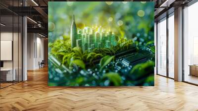 technology and nature in protecting the environment Wall mural