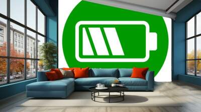 battery green circle icon Wall mural