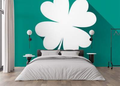 clover icon on white background Wall mural